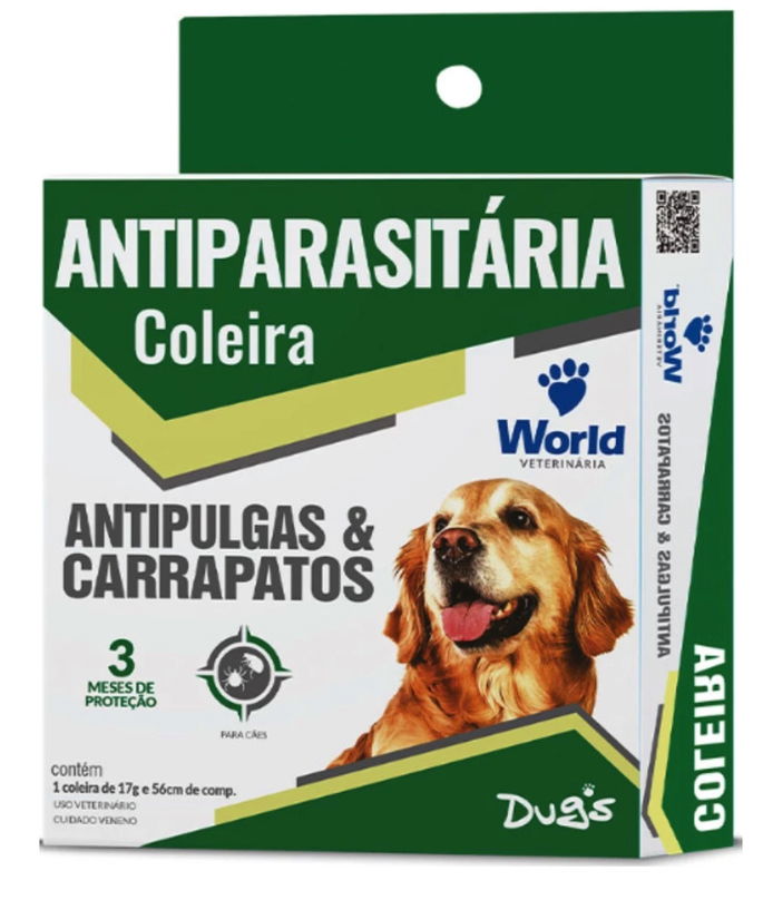 03 Coleiras C&atilde;es Antipulgas E Carrapatos Dugs