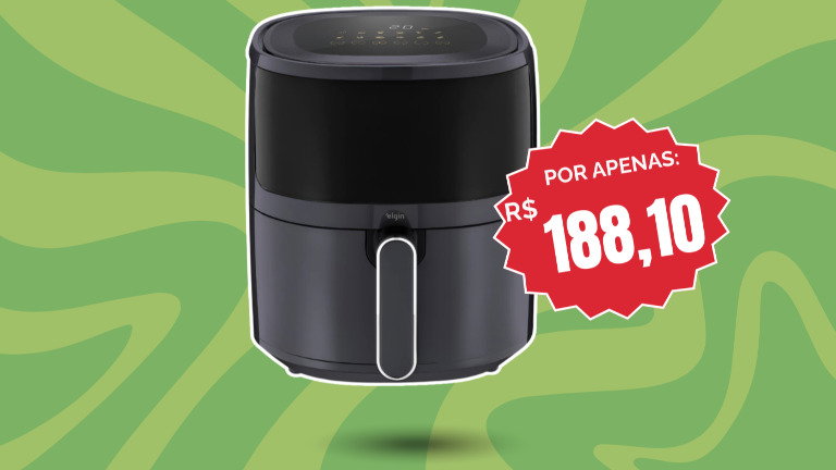 Air Fryer digital de 5L entra em oferta relâmpago por menos de R$ 190