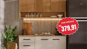 Por menos de R$ 400, esse armário deixa a sua cozinha com cara de planejada