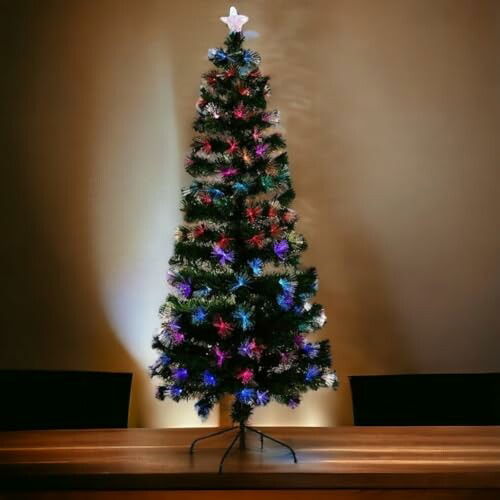 Árvore de Natal Fibra Óptica 80 LEDs 90cm