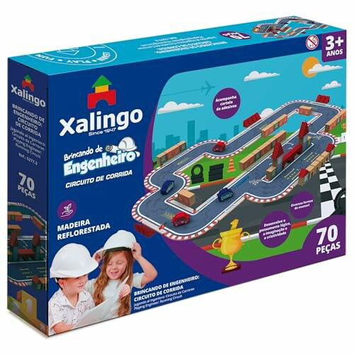 Brincando de Engenheiro Circuito de Corrida 70 pe&ccedil;as Xalingo