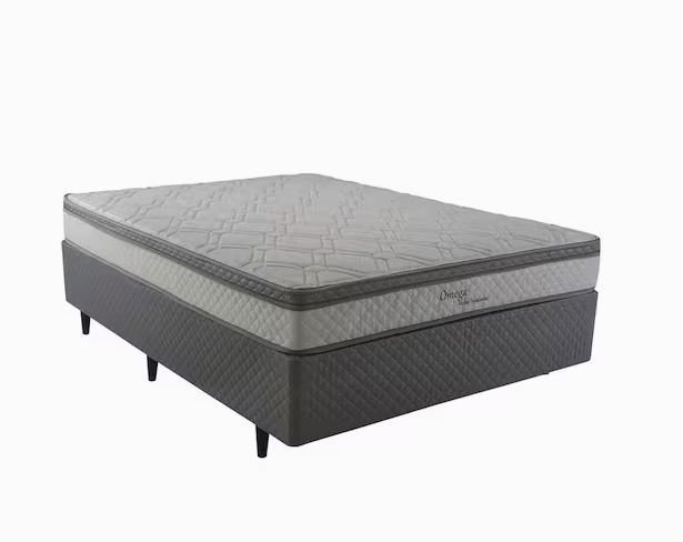 Cama Box Casal Herval Ômega - Branco/Cinza