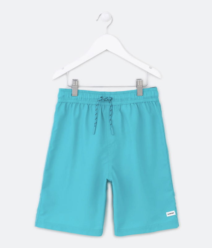 Bermuda de Banho Infantil com Etiqueta Emborrachada azul