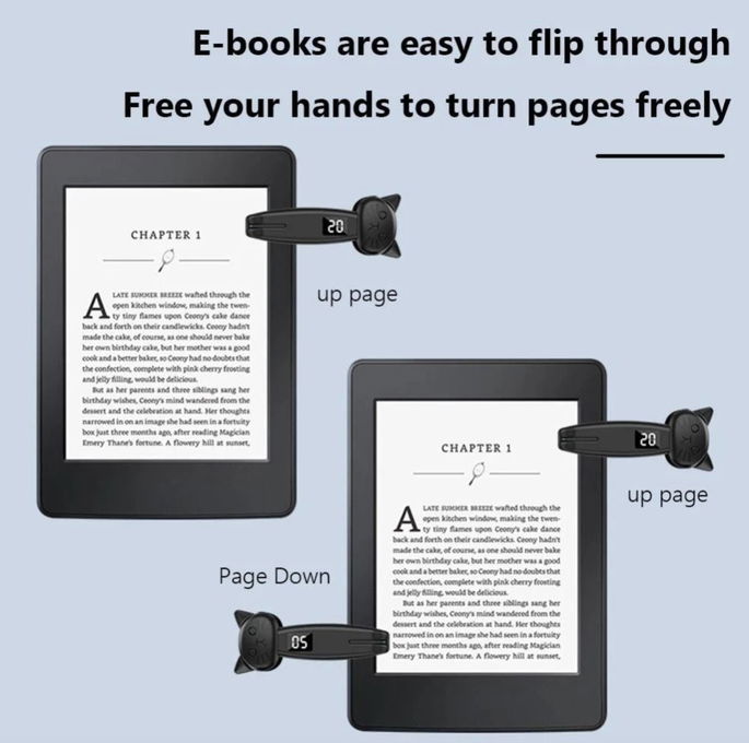 Dispositivo De Clique De Dedo WATTLE , Mini Virador De Página Automático Elétrico ABS