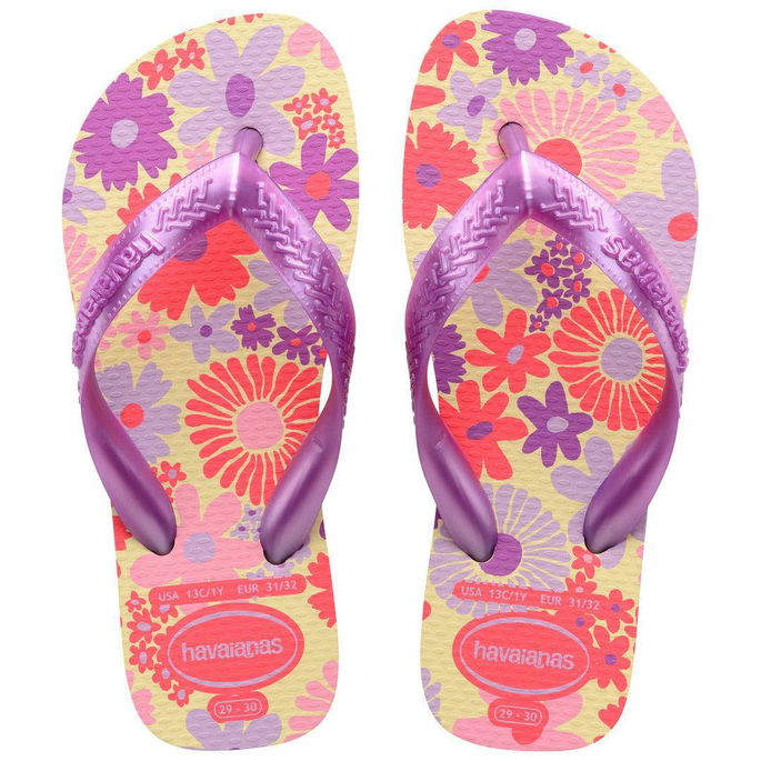 Chinelo Havaianas Infantil Flores roxo