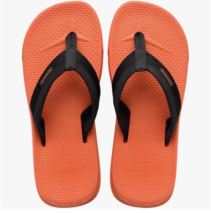 Chinelo Havaianas Track Plus laranja e preto