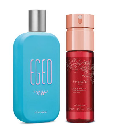 Combo Egeo Vanilla Vibe Desodorante Col&ocirc;nia 90ml + Body Spray Floratta Red 100ml