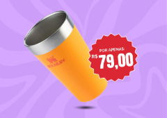 Copo Stanley com 52% OFF: bebida gelada até o último gole