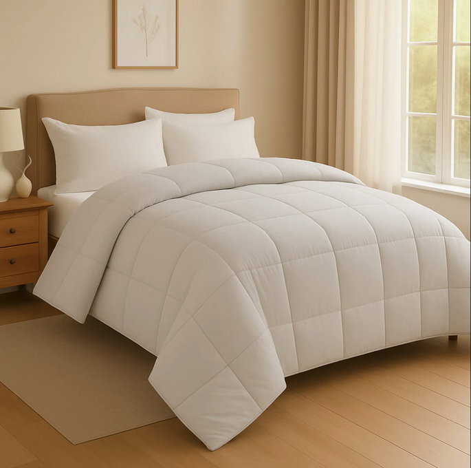 Edredom Dupla Face Casal Queen 400 Fios Macio Padrao Hotel Cores branco