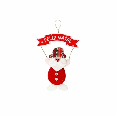 Enfeite de Natal pendurar 17x24cm Papai Noel ou Boneco de Neve