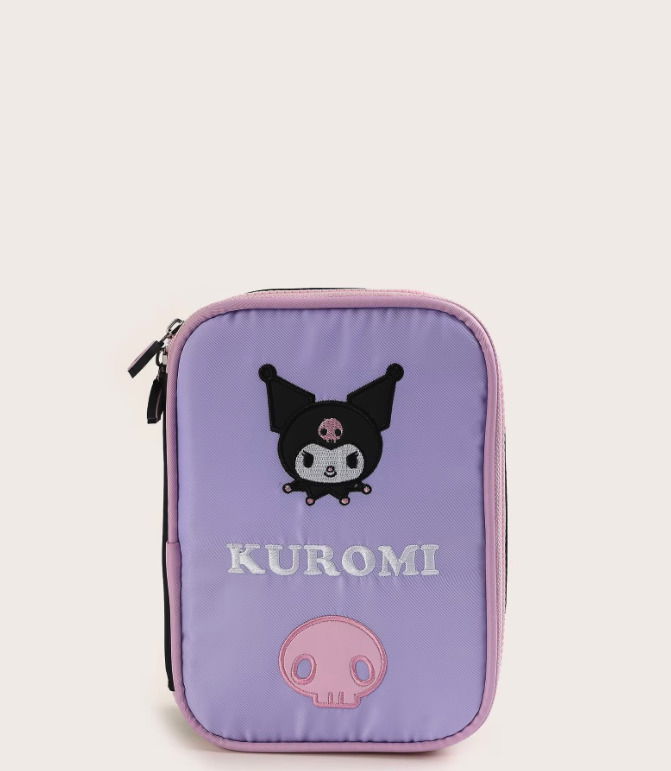 Estojo infantil Kuromi amplo - multicor | Sanrio