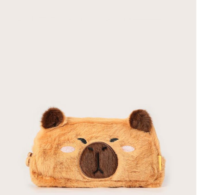 Estojo infantil peluciado capivara - bege