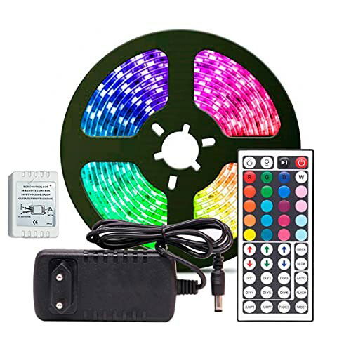 Fita LED RGB 5 metros 300 LEDs com controle remoto