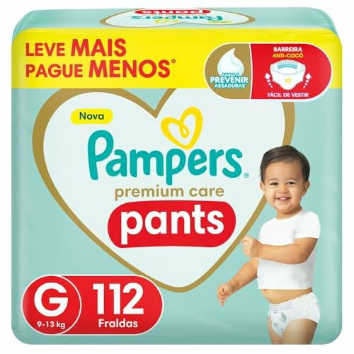 Fralda Pampers Premium Care Pants Tamanho G 112 unid