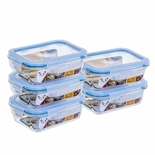 Gato Panda Kit 5 Potes de Vidro 640ml