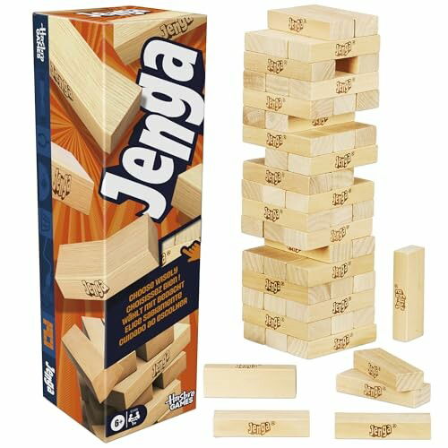 Jogo Jenga oficial da Hasbro Games com dado digital