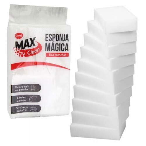 KIT 10 Esponja M&aacute;gica Tira Manchas e Riscos