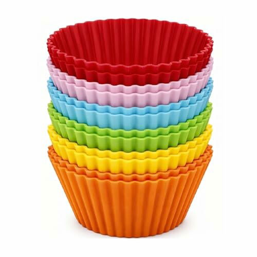 Kit 12 formas de silicone coloridas para cupcake e muffin