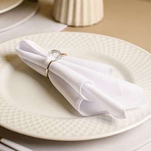 Kit 6 Guardanapos Oxford 35x35 cm branco