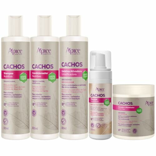 Kit Apice Cachos Shampoo, Condicionador, Gelatina, Ativador e Mousse