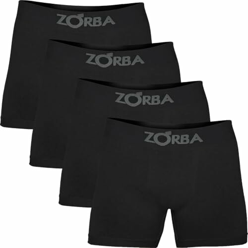Kit com 4 Cuecas Boxer Algod&atilde;o Sem Costura Zorba G Preto