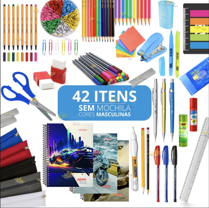 Kit Material Escolar Menina Completo Sem