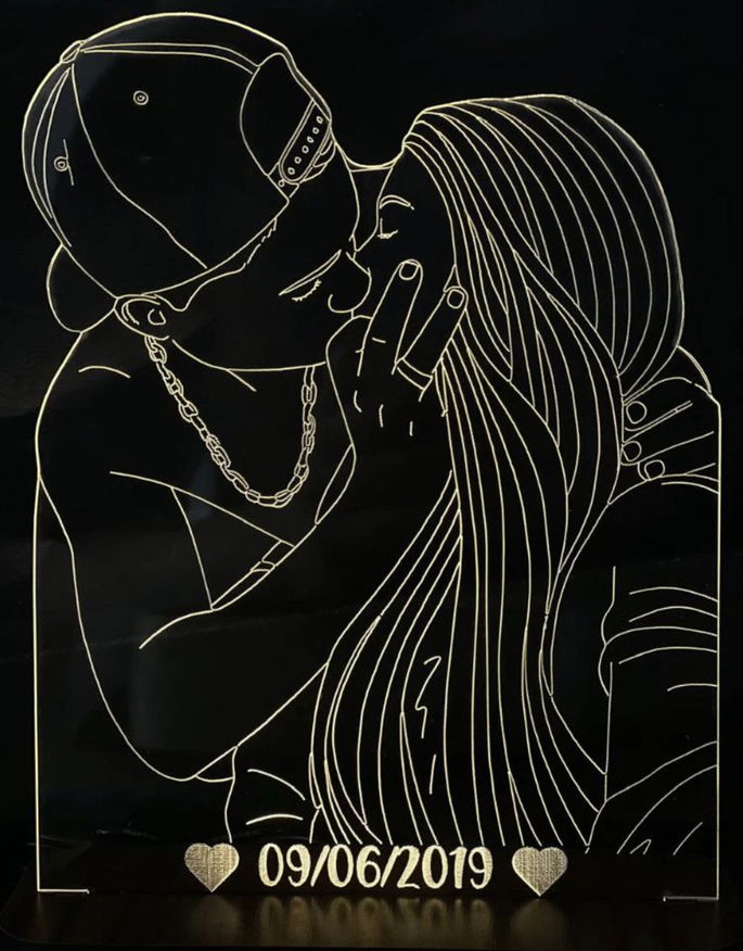 Lumin&aacute;ria Led Com Sua Foto Personalizada Presente dia dos namorados