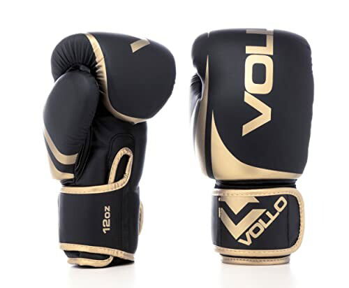 Luva de Boxe Muay Thai 12Oz Dourada e Preta
