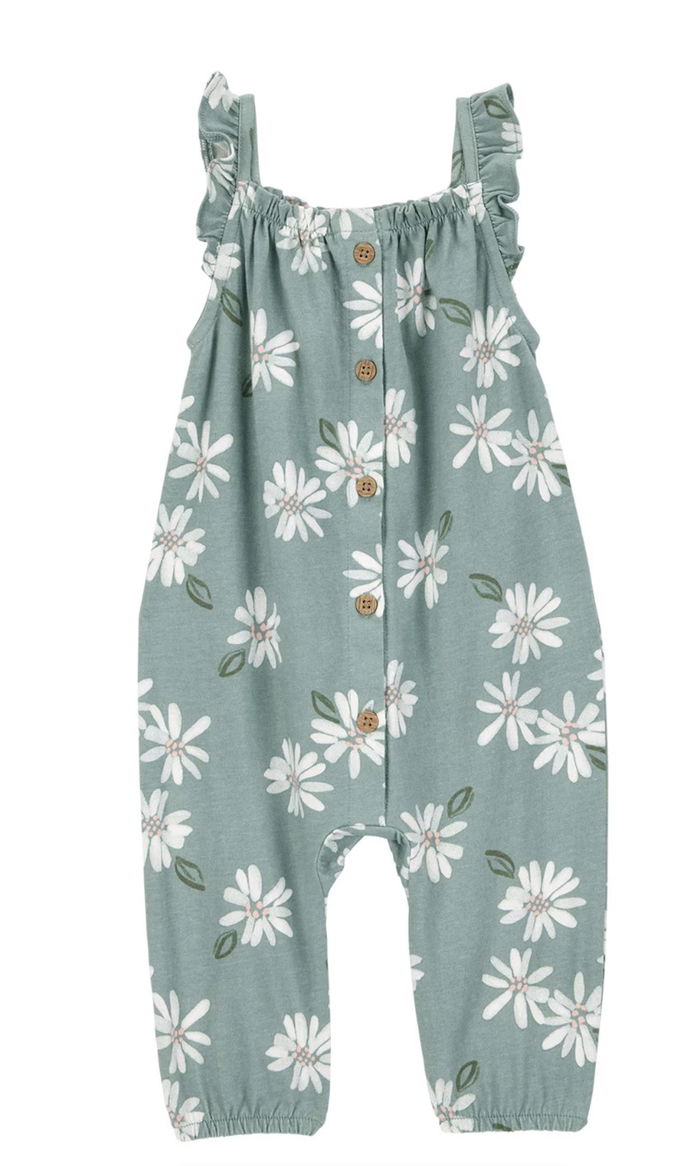 Macac&atilde;o beb&ecirc; floral com babados - verde | Carter's