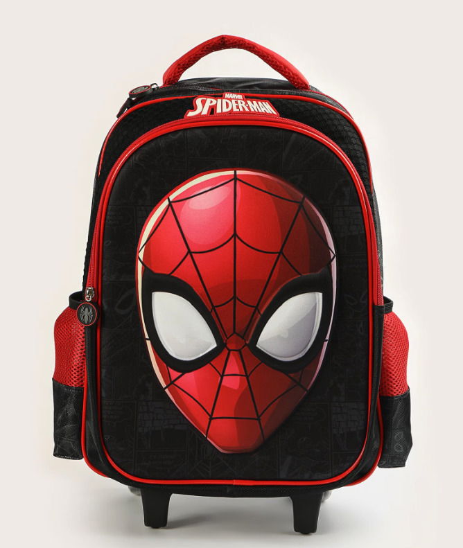 Mochila infantil com rodinhas Homem Aranha - preta | Marvel
