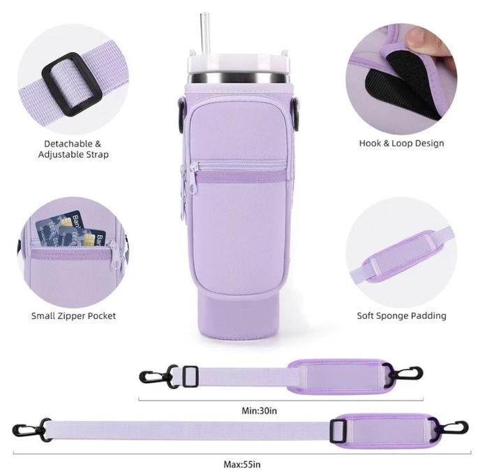 olsa Porta-garrafas De &Aacute;gua Compat&iacute;vel Com Copo 40oz 1,2 Litro Para Celular Chaveiro Com Al&ccedil;a De Ombro Ajust&aacute;vel