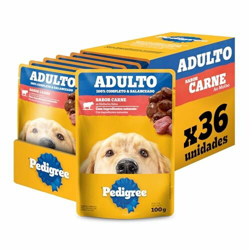 Pedigree Ração Úmida Carne ao Molho 36 sachês 100 g