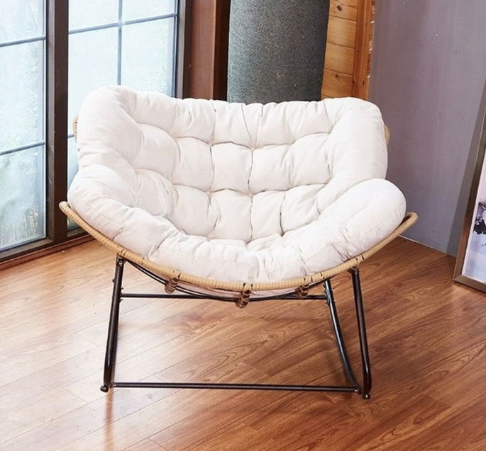 Poltrona Cadeira de Balanço Nut Design Ergonômico Descanso Leitura Decoração Sala Quarto Varanda