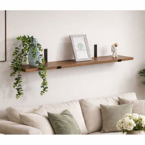 Prateleira R&uacute;stica Industrial 80x20cm Louro Freij&oacute;