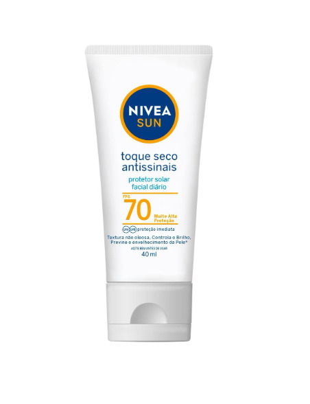 Protetor Solar Facial Toque Seco Antissinais FPS70 Nivea Sun 40ml