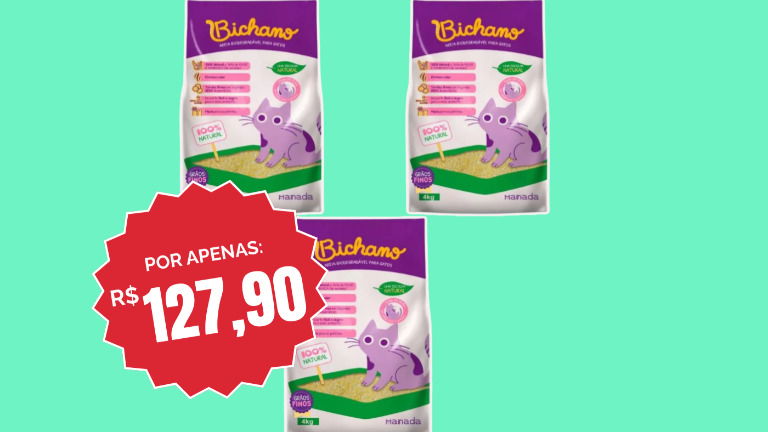 Quem tem gato vai amar: areia biodegradável com 40% OFF