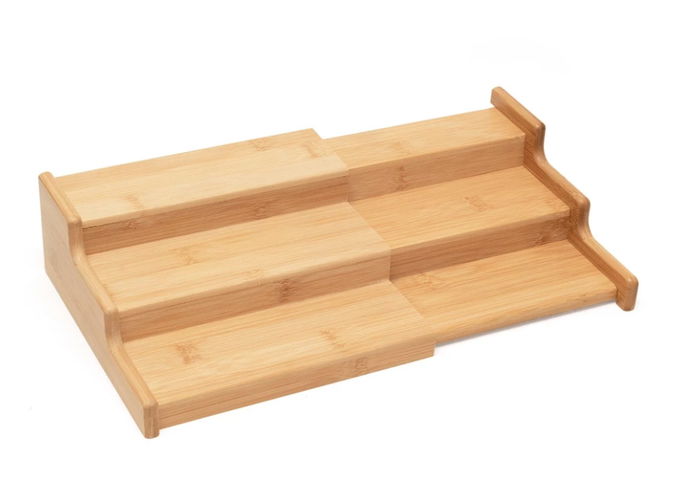 Rack organizador de potes extensível de bambu multiuso - Oikos