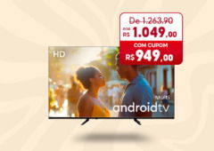 Smart TV 32” com Android 11 cai para R$ 939 com cupom