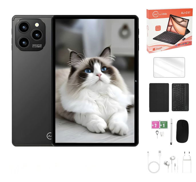 Tablet 10.1&rdquo; com Teclado+Mouse 6GB RAM 128GB Android 13 C&acirc;mera 50MP