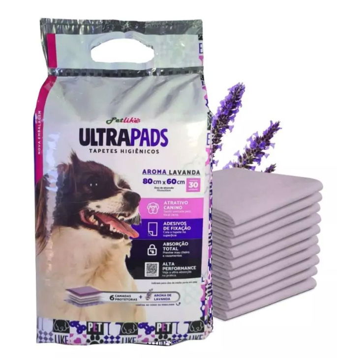 Tapete Higiênico Para Cães e Gatos Ultra Pad 30unidades 80x60cm
