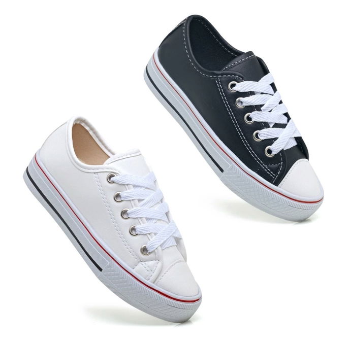 T&ecirc;nis Infantil Feminino e Masculino All Ligth Star preto e branco