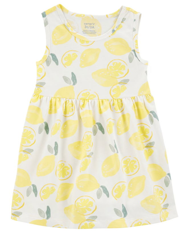 Vestido infantil evas&ecirc; lim&atilde;o branco | Carter's